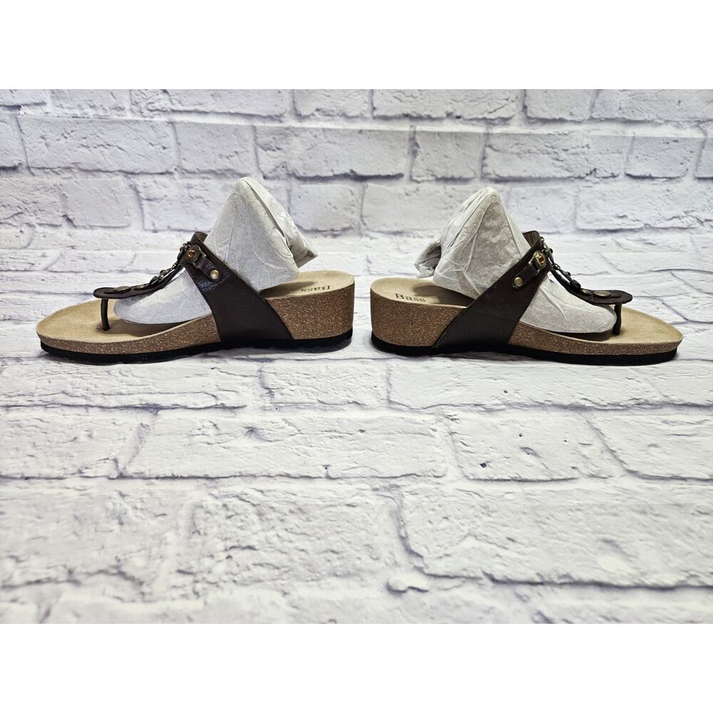 G.H. Bass Apache Brown Leather Thong Sandals Women’s Size 9M Comfort Beaded Boho - Picture 7 of 9